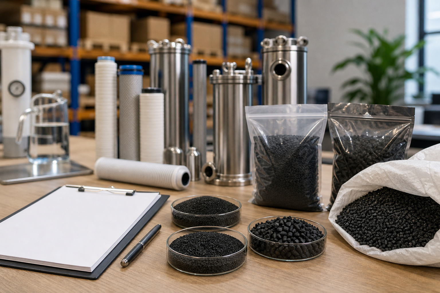 Professional illustration for Activated Carbon Guide for B2B Filtration: Uses, Formats, Specs, and Sourcing