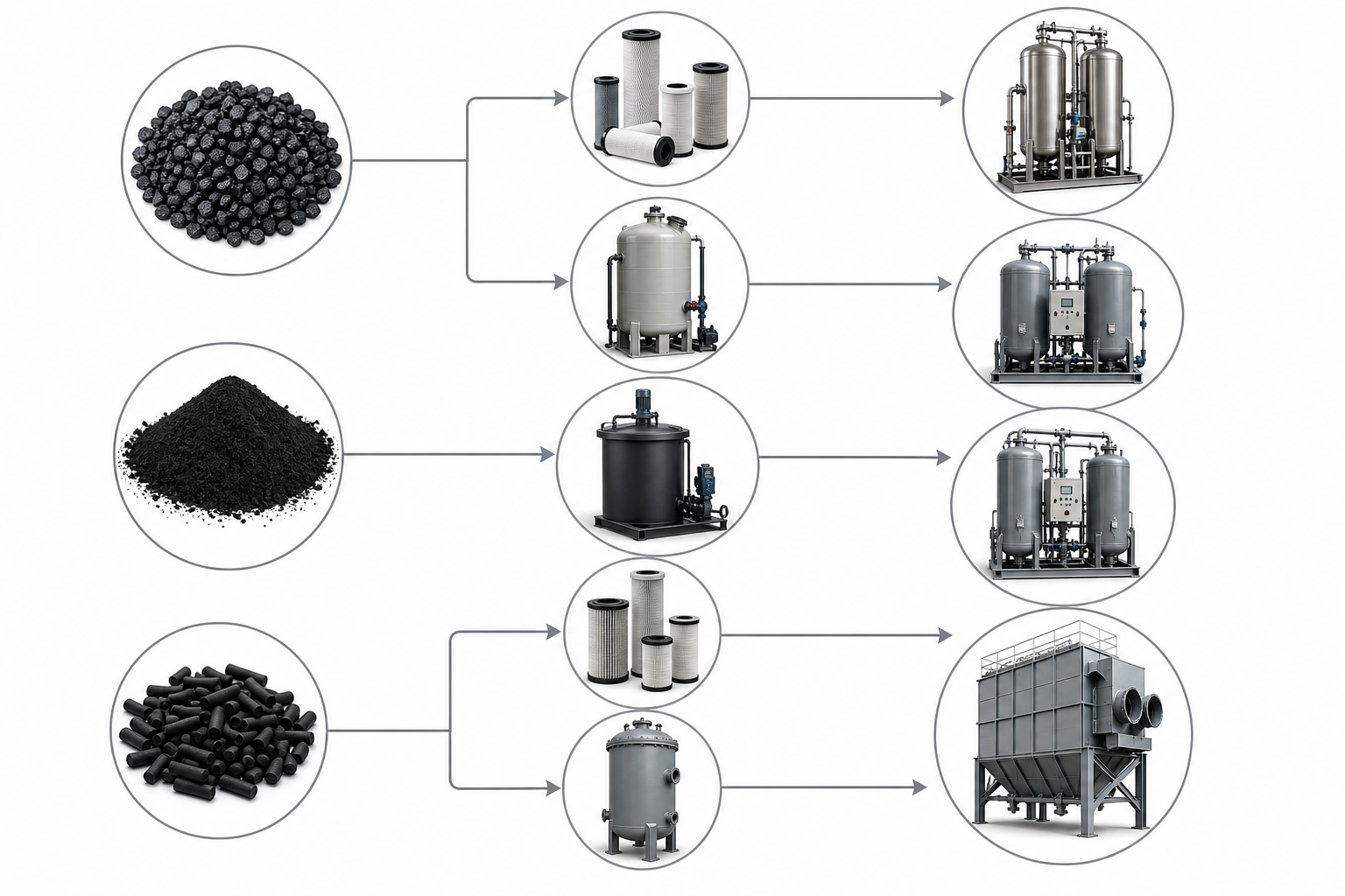 GAC PAC and pelletized carbon media form decision tree