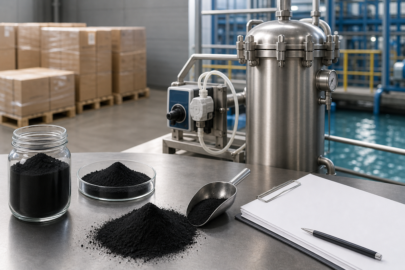 Professional illustration for Powdered Activated Carbon (PAC): Dosing, Specs, and Selection Criteria