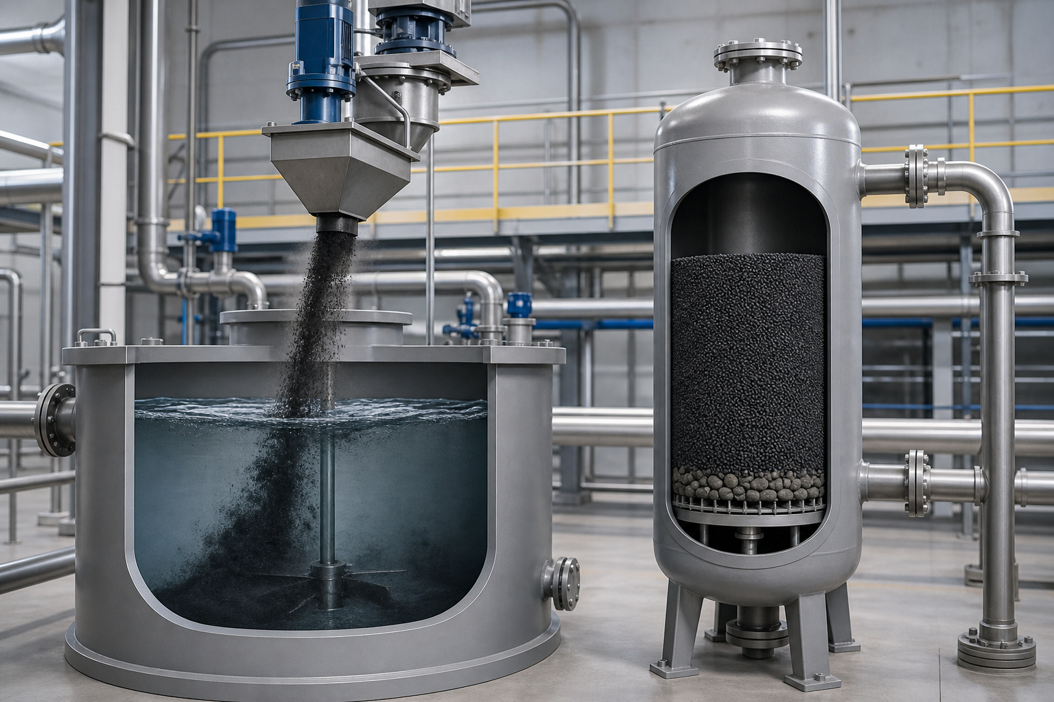 Powdered activated carbon dosed into a treatment process compared with granular activated carbon in a fixed bed