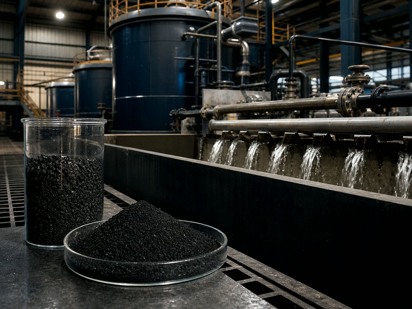 Hard granular activated carbon for gold recovery circuits