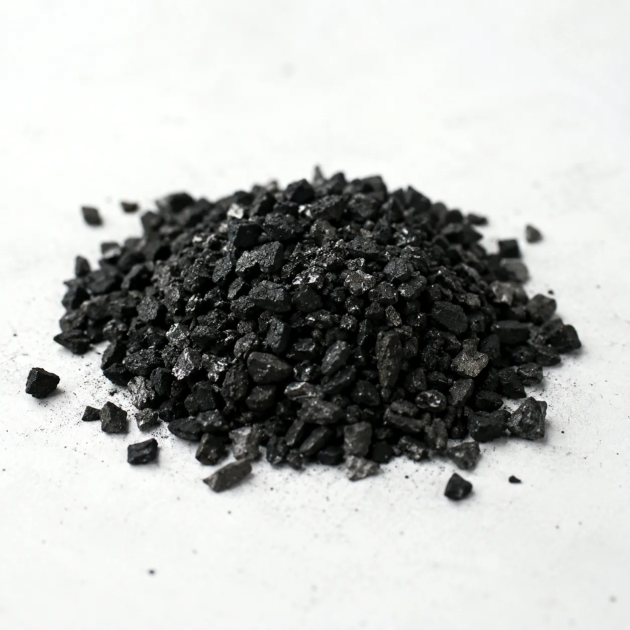 Coal based granular activated carbon product pile