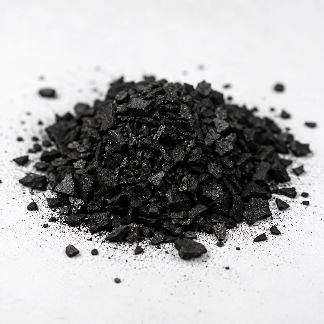 Coconut shell granular activated carbon product pile