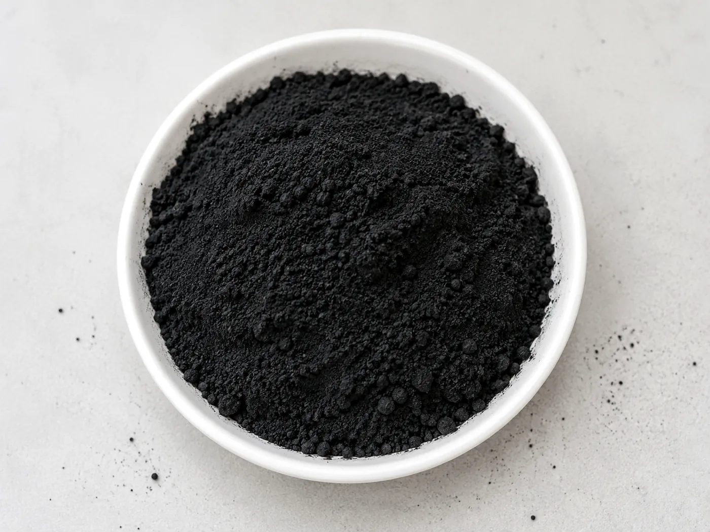 Top view of wood based powdered activated carbon