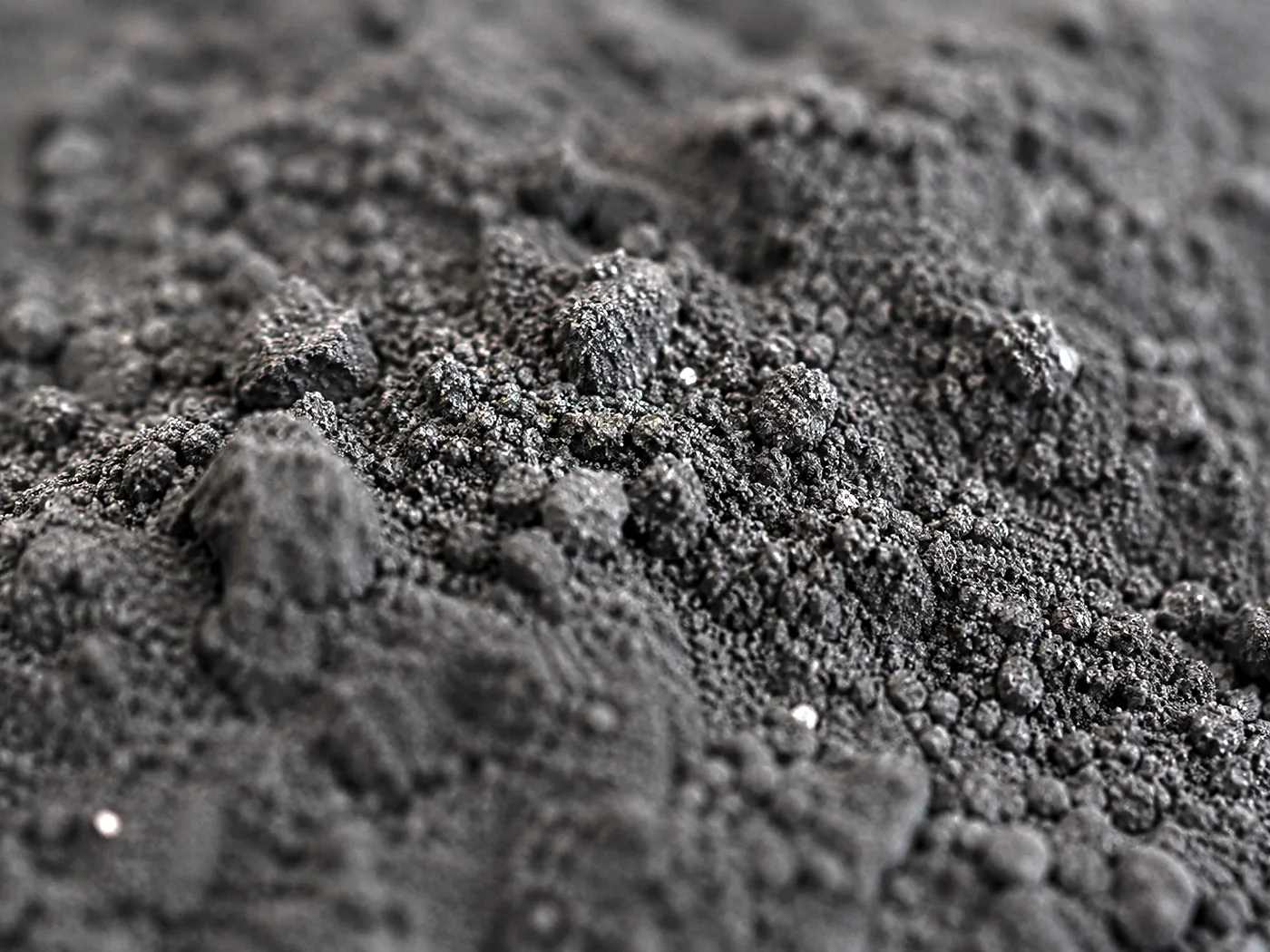 Close view of fine wood based powdered activated carbon
