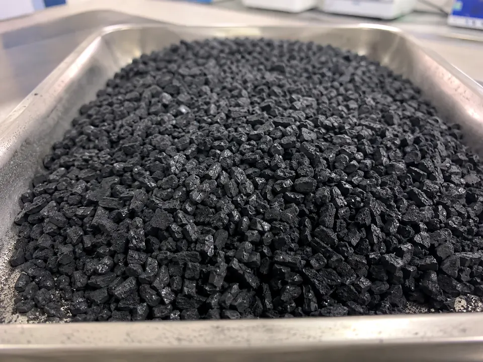 Granular activated carbon sample appearance reference
