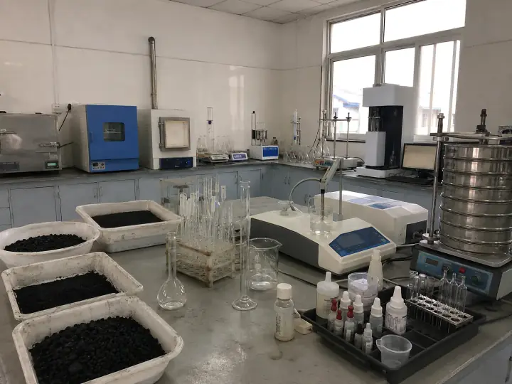 Activated carbon quality testing laboratory and instruments