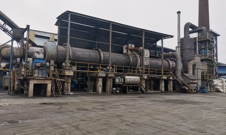Rotary carbonization production line at the activated carbon factory