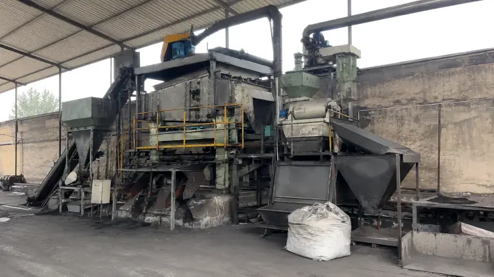 Activated carbon screening and separation production line