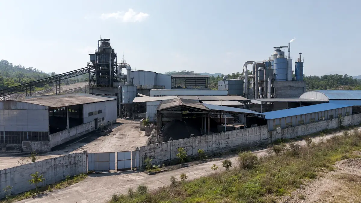 Elevated view of the activated carbon manufacturing base in Shizuishan Ningxia