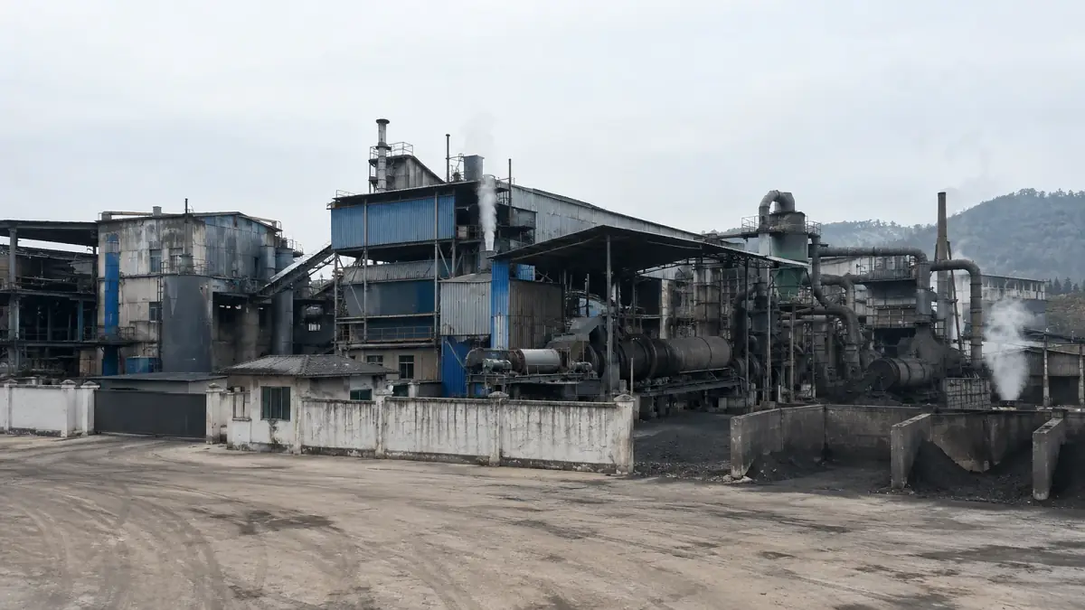 Activated carbon production line exterior at the Ningxia Yongruida factory